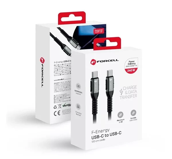 FORCELL F-ENERGY Type C to Type C reforzado cable 240W