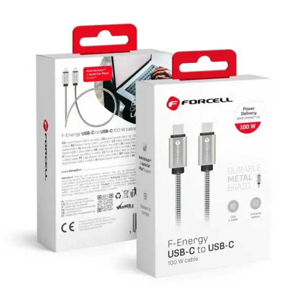 FORCELL F-ENERGY Metal C239 cable Type C to Type C 100W