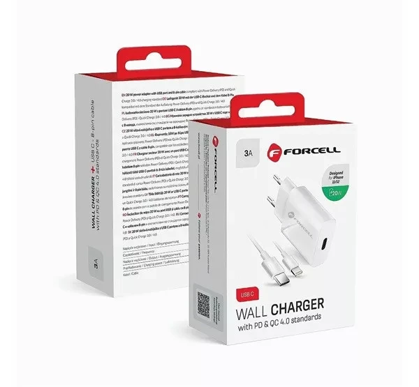 FORCELL F-ENERGY TFK-TC-20WPD travel charger Type C to Lightning