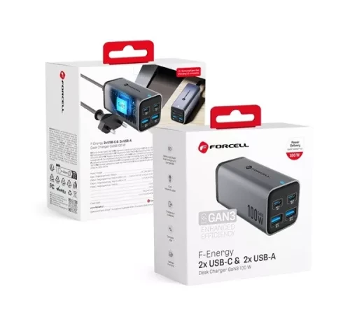 FORCELL F-ENERGY GaN III VT-49 desktop charger 2 x Type C + 2 x USB A PD QC4.0 S